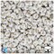 BeadTin White Opaque 7mm Coin Plastic Alpha Beads - Gold Letter T (100pcs)
